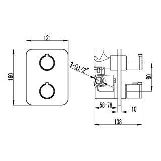 Термостат встраиваемый для душа Lemark Yeti LM7843C хром